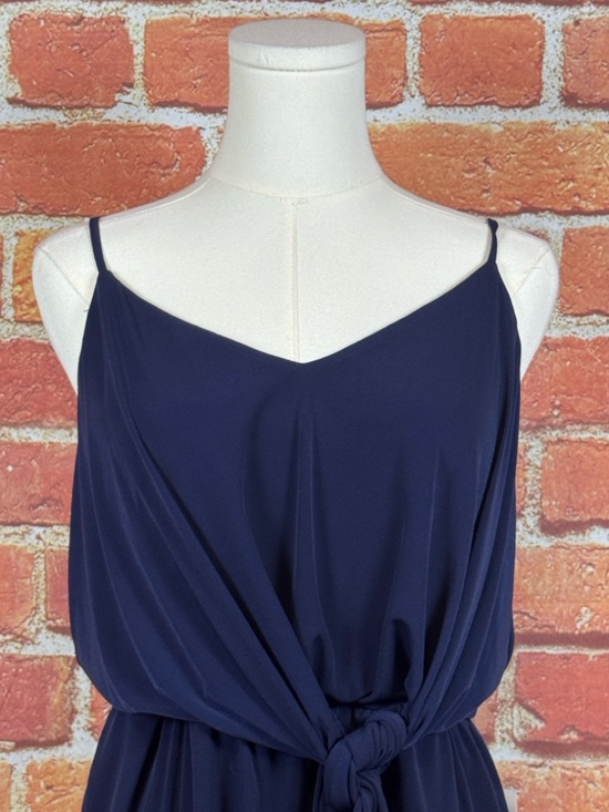 1. State Navy Midi Dress with Tie Waist Size Small Elegant Party Cocktail NEW - Picture 2 of 16